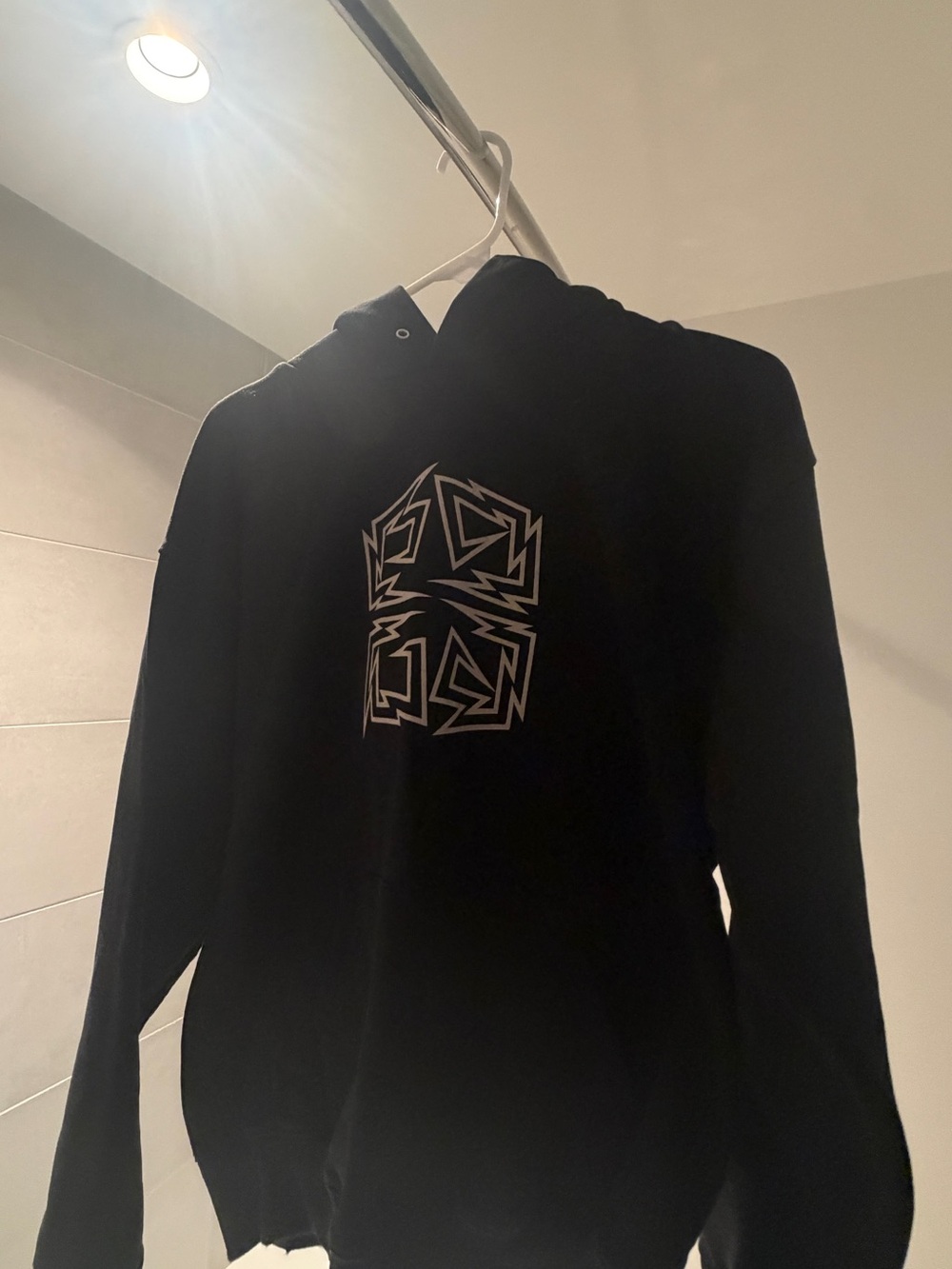 Givenchy Black Hoodie with White Geometric Emblem